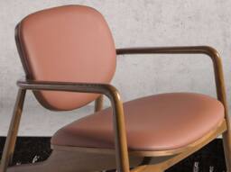 Angel Cerda Taupe leatherette & walnut - thumbnail 5