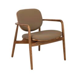 Angel Cerda Taupe leatherette & walnut