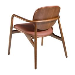 Angel Cerda Armchair, Rose Leatherette, Walnut-Coloured Legs - thumbnail 6