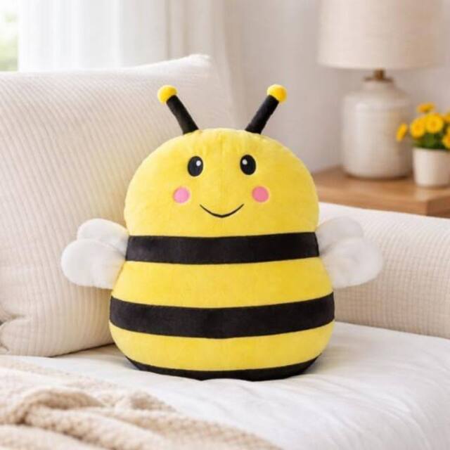 Marco Paul Soft Plush Squishy Pillow - Bumblebee in Yellow - image 1