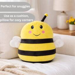 Marco Paul Soft Plush Squishy Pillow - Bumblebee in Yellow - thumbnail 4