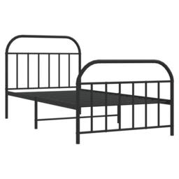 Berkfield Home Metal Bed Frame with Headboard & Footboard Black 107x203 cm - thumbnail 3