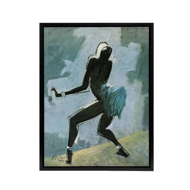 "Artery8 Paul Colin Dancer Singer Josephine Baker Framed Canvas Wall Art Print in Blue - Size: W12"" x H16""" - image 1
