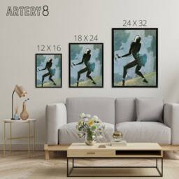 "Artery8 Paul Colin Dancer Singer Josephine Baker Framed Canvas Wall Art Print in Blue - Size: W12"" x H16""" - thumbnail 4