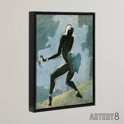 "Artery8 Paul Colin Dancer Singer Josephine Baker Framed Canvas Wall Art Print in Blue - Size: W12"" x H16""" - thumbnail 2
