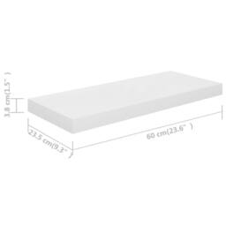 Berkfield Home Durable Floating Wall Shelves 2 pcs High Gloss White 60x23.5x3.8 - thumbnail 8