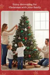 Living and Home 30Pcs Christmas Ornaments Set with Grid, Cutout, Stocking Design - thumbnail 2