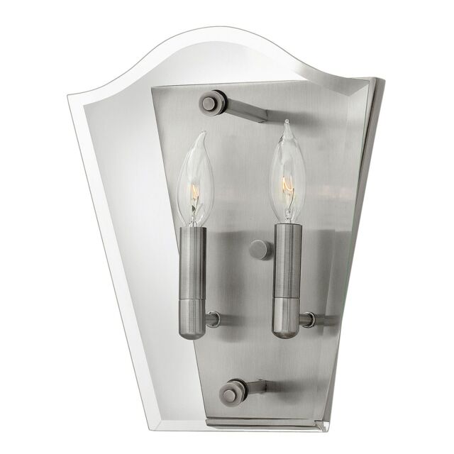 Loops Twin Wall Light Sconce Polished Antique Nickel LED E14 60W Bulb in Metallics