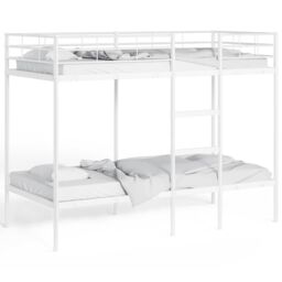 Berkfield Home Bunk Bed without Mattress White 100x190 cm Steel - thumbnail 4