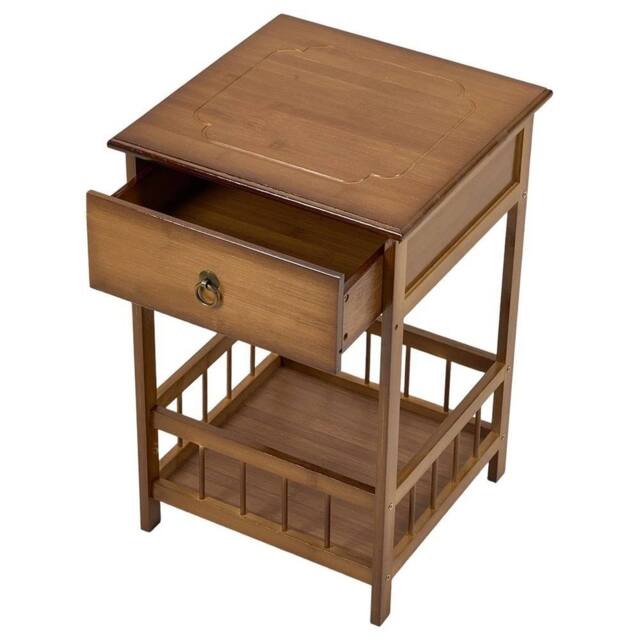 SPETLEK 2 Tiers Bamboo Bedside Table in Brown - Size: 0.6m2 - image 1