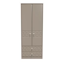 Ready Assembled 2 U Toledo 2 Door 2 Drawer Wardrobe (Ready Assembled) in Light Brown - thumbnail 1