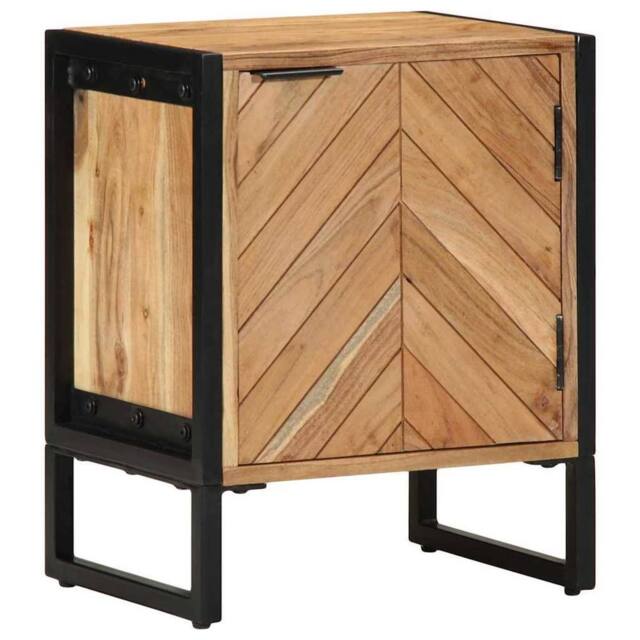 Berkfield Home Modern Bedside Cabinet 40x30x50 cm Solid Wood Acacia in Brown - Size: 40 x 30 x 50 cm - image 1