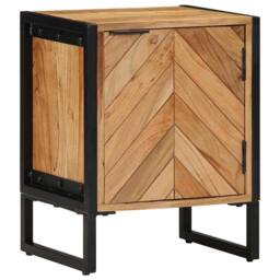 Berkfield Home Modern Bedside Cabinet 40x30x50 cm Solid Wood Acacia in Brown - Size: 40 x 30 x 50 cm - thumbnail 4