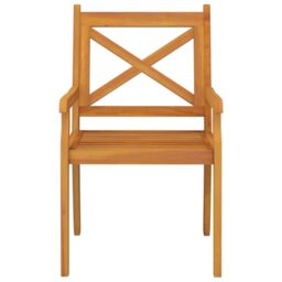 Berkfield Home Outdoor Dining Chairs 3 pcs Solid Wood Acacia - thumbnail 4