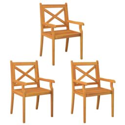 Berkfield Home Outdoor Dining Chairs 3 pcs Solid Wood Acacia - thumbnail 2