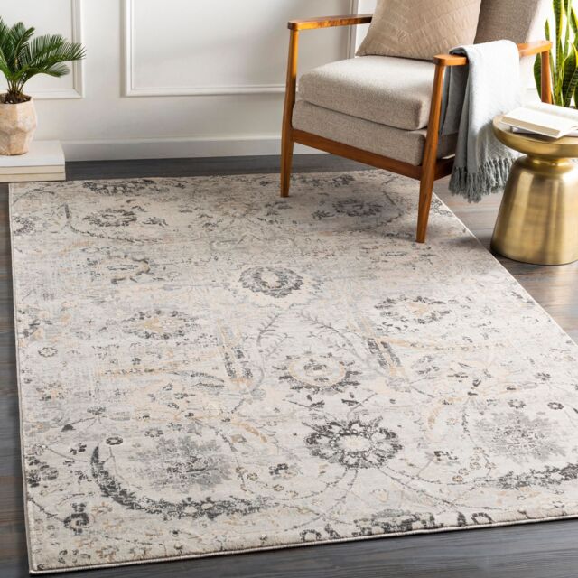 Livabliss Indigo Vintage Beige Grey Black Off-White Traditional Floral Boho Living Rug - Size: 160 cm x 220 cm - image 1