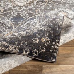 Livabliss Indigo Vintage Beige Grey Black Off-White Traditional Floral Boho Living Rug - Size: 160 cm x 220 cm - thumbnail 4
