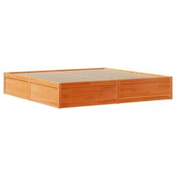 Berkfield Home Sleek Bed Frame with Headboard Wax Brown 180x200 cm Super King So - thumbnail 5