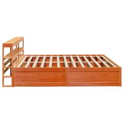 Berkfield Home Sleek Bed Frame with Headboard Wax Brown 180x200 cm Super King So - thumbnail 7
