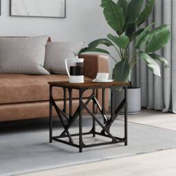 Berkfield Home Coffee Table Brown Oak 45x45x47.5 cm Engineered Wood - thumbnail 2