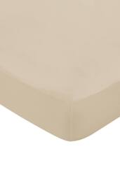 1951 'Luxury 400 Thread Count' Cotton Sateen Fitted Sheet in Gold - Size: Single Fitted - thumbnail 1