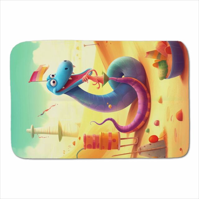 Warren Reed - Designer Snake On A Beach Holiday Sherpa Blanket in Yellow - Size: Large - image 1