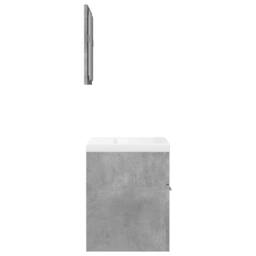 Berkfield Home 3 Piece Bathroom Furniture Set Concrete Grey Engineered Wood - thumbnail 5