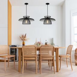 Harper Living Black Pendant Ceiling Light with Metal Mesh Shade, Hanging Industrial Light - thumbnail 4
