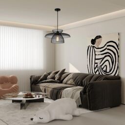 Harper Living Black Pendant Ceiling Light with Metal Mesh Shade, Hanging Industrial Light - thumbnail 3