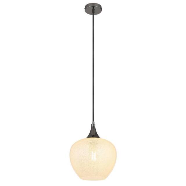 Netlighting Maxy 24cm Dome Pendant Ceiling Light Gunmetal Clear Glass Shade 1x E27 in Grey - image 1