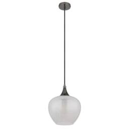 Netlighting Maxy 24cm Dome Pendant Ceiling Light Gunmetal Clear Glass Shade 1x E27 in Grey - thumbnail 2