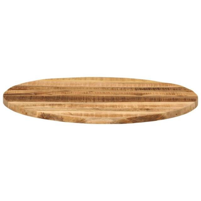 Berkfield Home Table Top √ò 80x1.5 cm Round Solid Wood Rough Mango in Brown - image 1