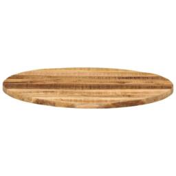 Berkfield Home Table Top √ò 80x1.5 cm Round Solid Wood Rough Mango in Brown - thumbnail 1