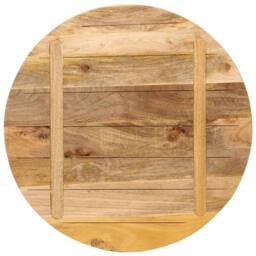 Berkfield Home Table Top √ò 80x1.5 cm Round Solid Wood Rough Mango in Brown - thumbnail 5