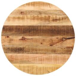 Berkfield Home Table Top √ò 80x1.5 cm Round Solid Wood Rough Mango in Brown - thumbnail 2