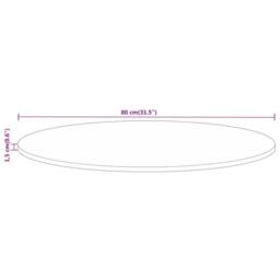 Berkfield Home Table Top √ò 80x1.5 cm Round Solid Wood Rough Mango in Brown - thumbnail 8