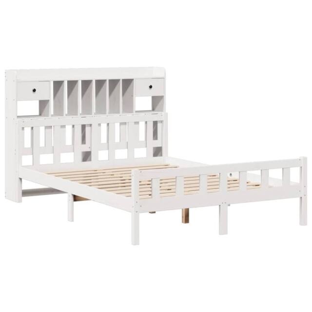 Berkfield Home Decorative Bookcase Bed without Mattress White 160x200 cm Solid W - image 1