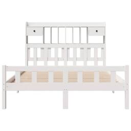Berkfield Home Decorative Bookcase Bed without Mattress White 160x200 cm Solid W - thumbnail 4