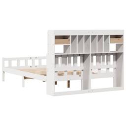 Berkfield Home Decorative Bookcase Bed without Mattress White 160x200 cm Solid W - thumbnail 6