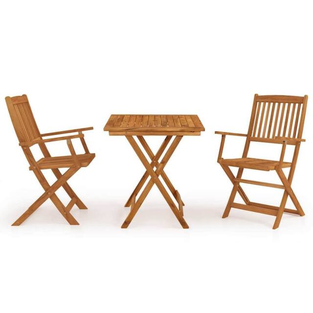 Berkfield Home 3 Piece Folding Garden Dining Set Solid Acacia Wood in Brown - image 1