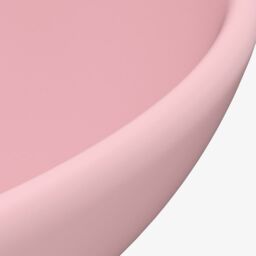 Berkfield Home Luxury Bathroom Basin Round Matt Pink 32.5x14 cm Ceramic - thumbnail 5