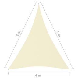 Berkfield Home Sunshade Sail Oxford Fabric Triangular 4x5x5 m Cream in Beige - thumbnail 6