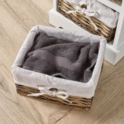 Home Source Lichfield 4 Wicker Basket Drawer Chest Storage Unit Fully Assembled in White - thumbnail 5