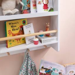Nöa and Nani Elene Display 3 Tier Shelf Bookcase Wall Mounted & Coathook in White - thumbnail 3