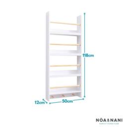 Nöa and Nani Elene Display 3 Tier Shelf Bookcase Wall Mounted & Coathook in White - thumbnail 4