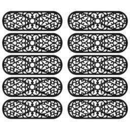 Berkfield Home Stair Treads 10 pcs 25x75 cm Rubber in Black - Size: Medium - thumbnail 3