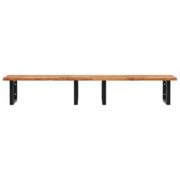 Berkfield Home Basin Shelf Wall Mounted Steel & Solid Wood Acacia in Brown - thumbnail 4