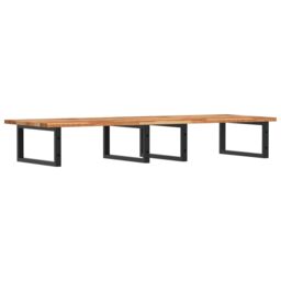Berkfield Home Basin Shelf Wall Mounted Steel & Solid Wood Acacia in Brown - thumbnail 6