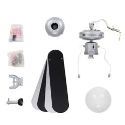 "ValueLights Mirage 42"" 4 Blade Chrome & Black Ceiling Light Fan with Remote in Silver" - thumbnail 4