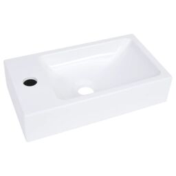 Berkfield Home Wash Basin 400x220x90 mm SMC White - thumbnail 2